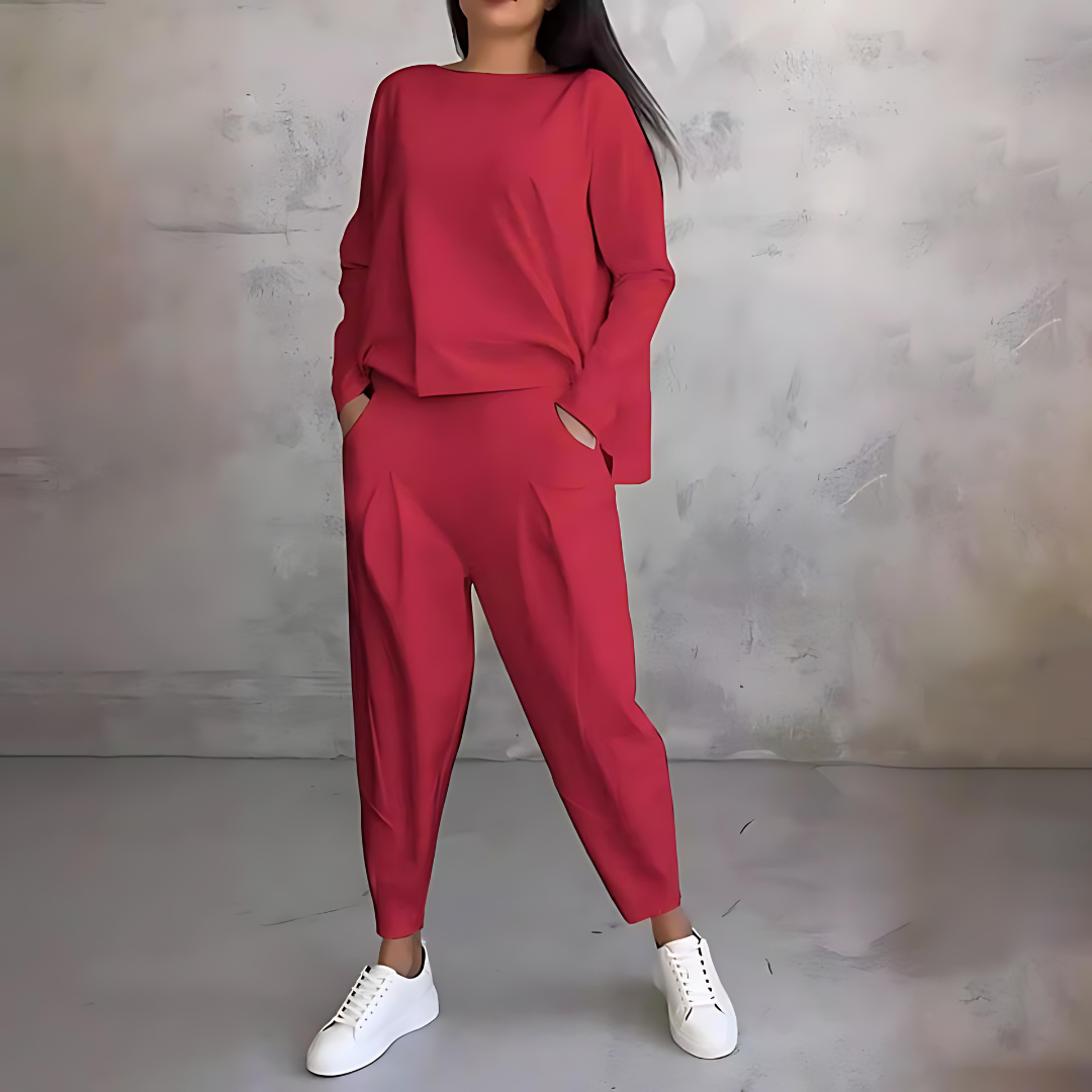 Mila - Ensemble confortable 2 pièces noir pour femme