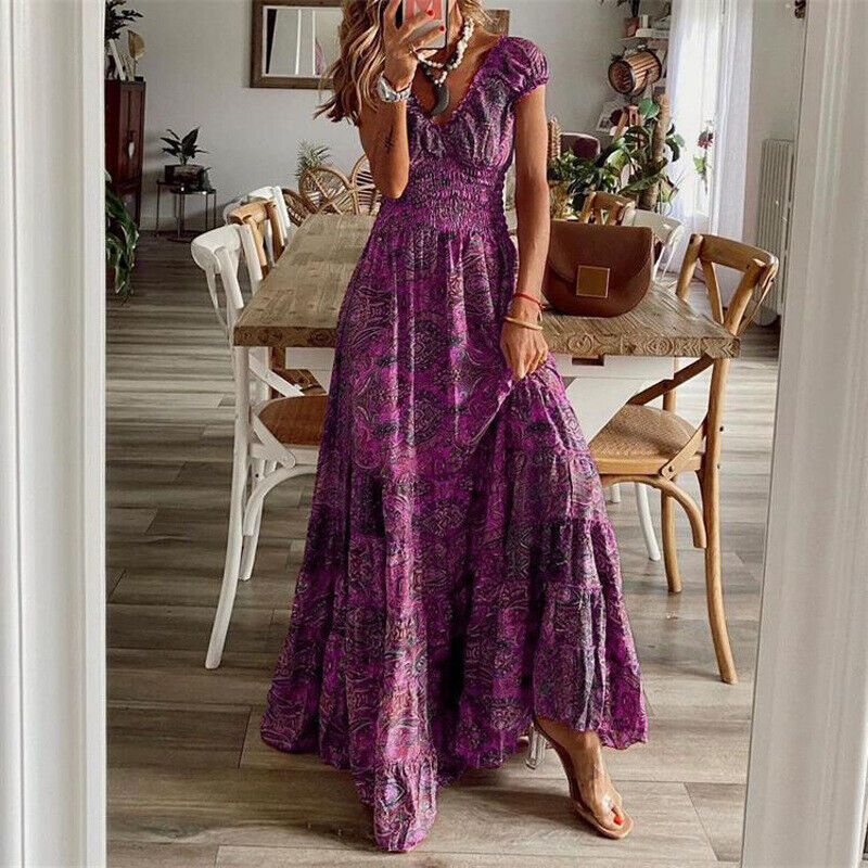 Adeline - Robe longue à la taille dans un style bohème