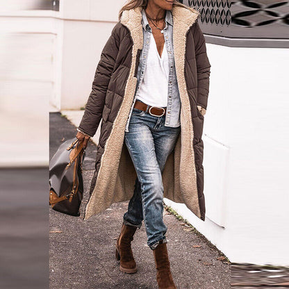 Nila | Manteau long réversible en sherpa