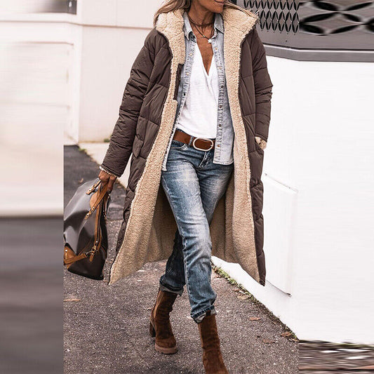 Nila | Manteau long réversible en sherpa