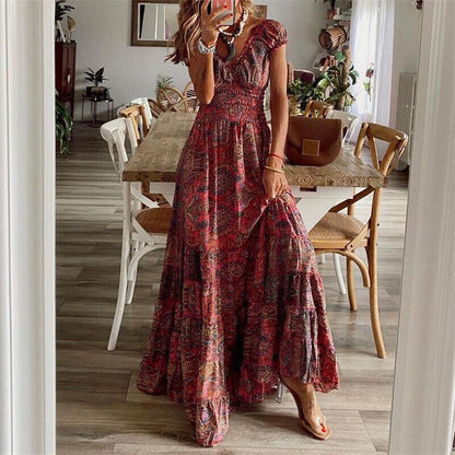 Adeline - Robe longue à la taille dans un style bohème