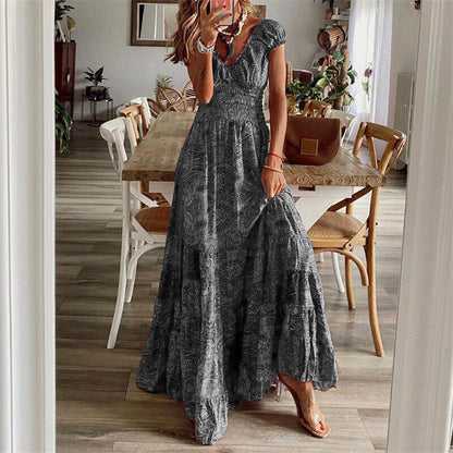 Adeline - Robe longue à la taille dans un style bohème