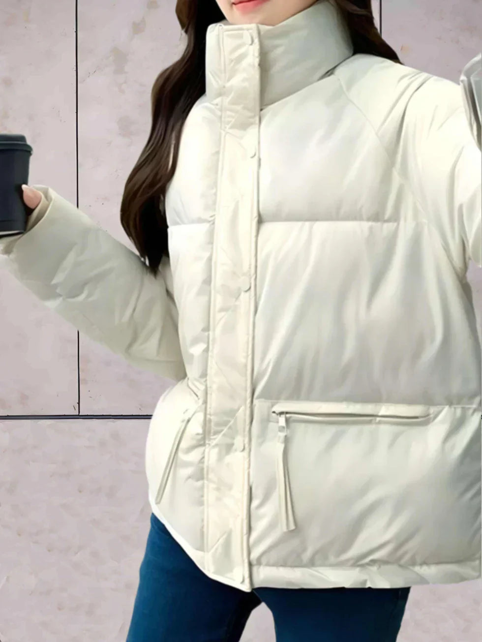 Dana - Veste parka avec col montant et double fermeture