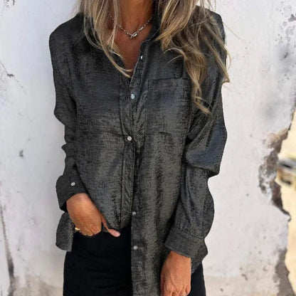 Veste - Chemisier Surchemise femme - Casual Elegant - Tissu mercerisé, col à revers, divers coloris - Printemps/Été