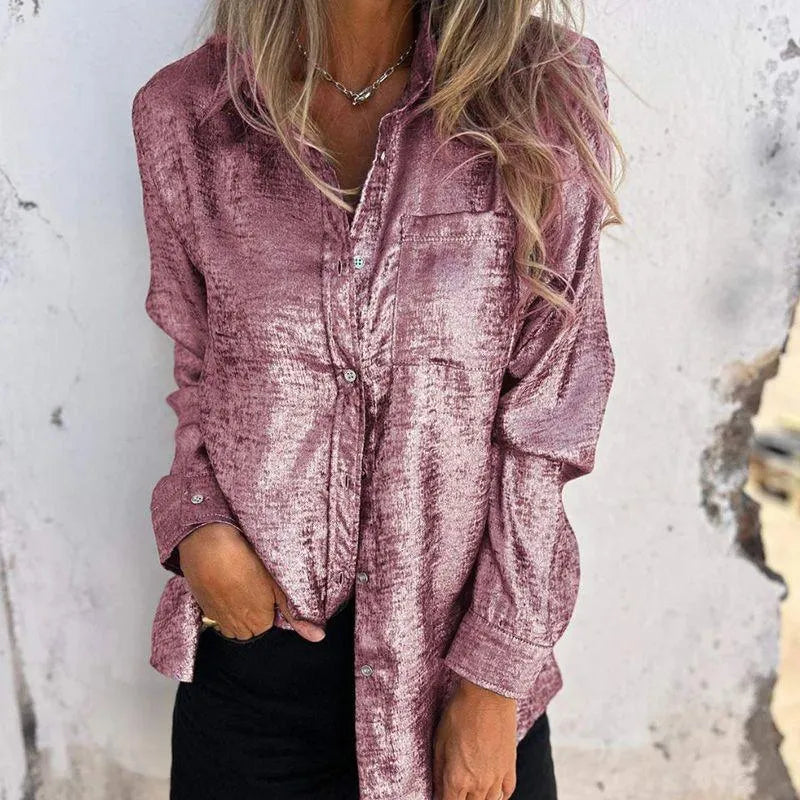 Veste - Chemisier Surchemise femme - Casual Elegant - Tissu mercerisé, col à revers, divers coloris - Printemps/Été