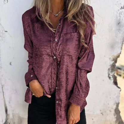Veste - Chemisier Surchemise femme - Casual Elegant - Tissu mercerisé, col à revers, divers coloris - Printemps/Été
