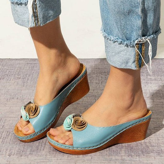Ximena® | Sandales à fleurs en cuir confortables