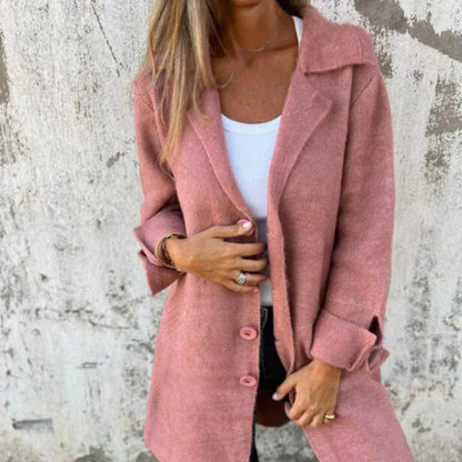 Rozlyn | confortable veste mi-longue avec manchettes retroussées