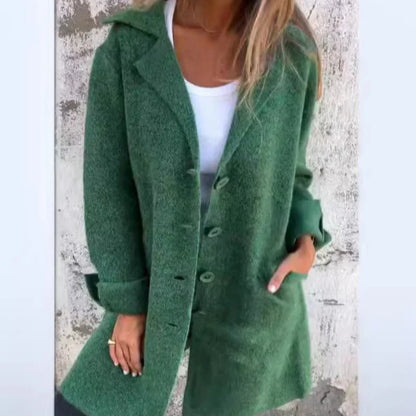 Rozlyn | confortable veste mi-longue avec manchettes retroussées