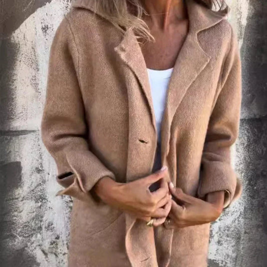 Rozlyn | confortable veste mi-longue avec manchettes retroussées