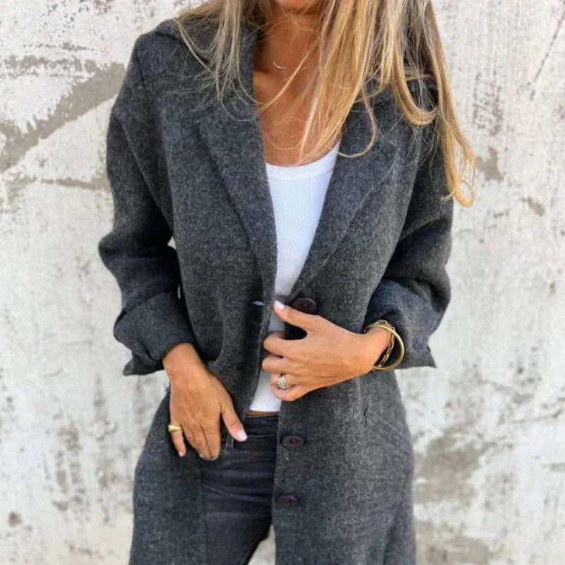 Rozlyn | confortable veste mi-longue avec manchettes retroussées