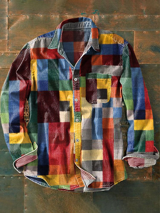 Eryka™ Chemise à manches longues et col imprimé vintage