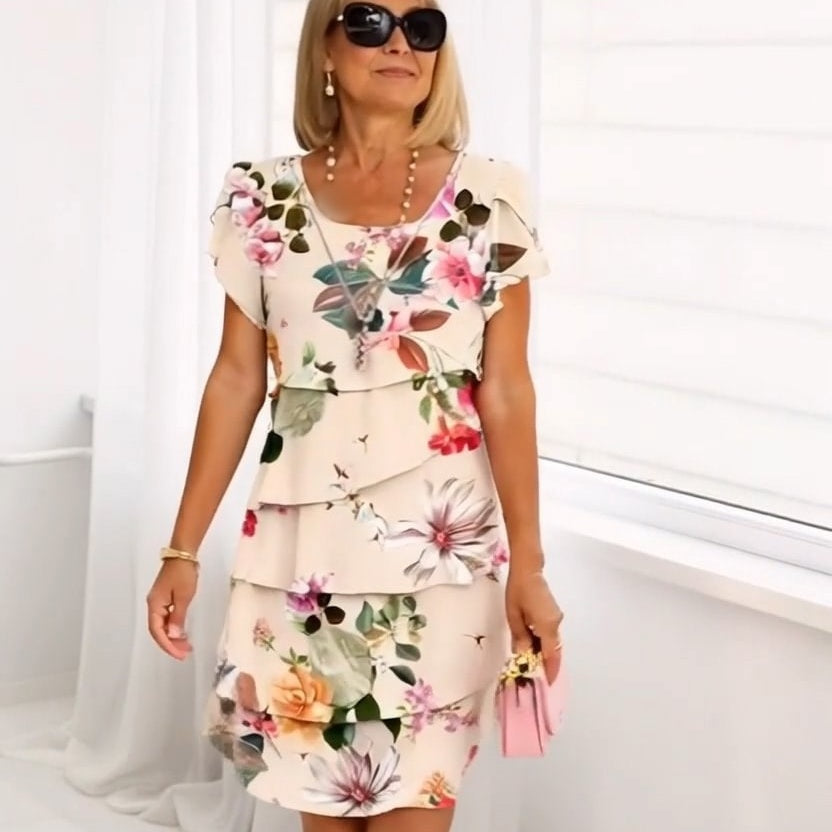 Robe longue à imprimé floral et tombant fluide