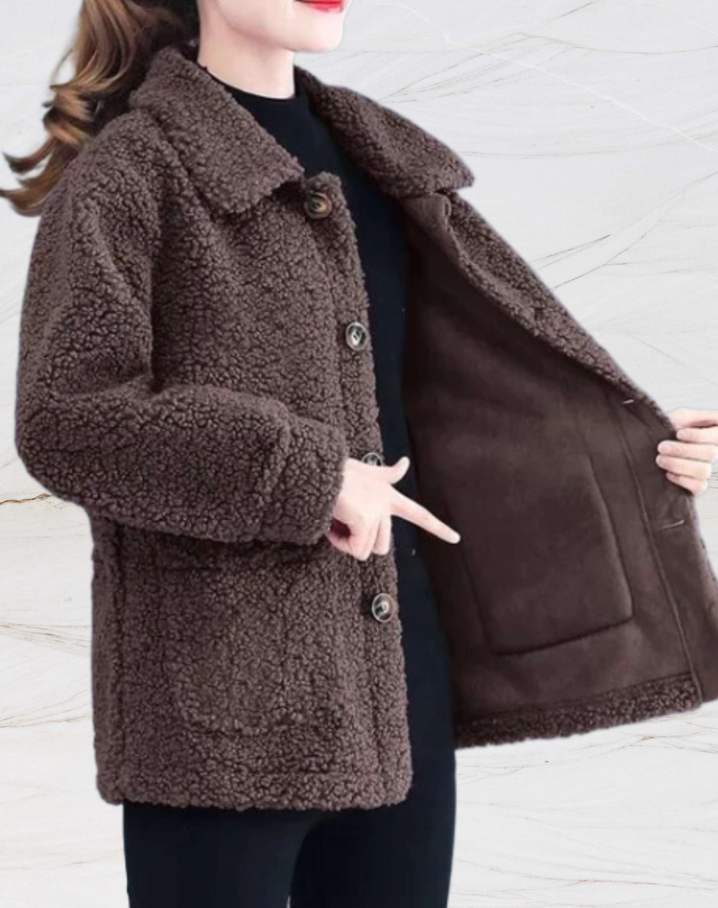 Veste polaire chaude pour femmes avec col polo