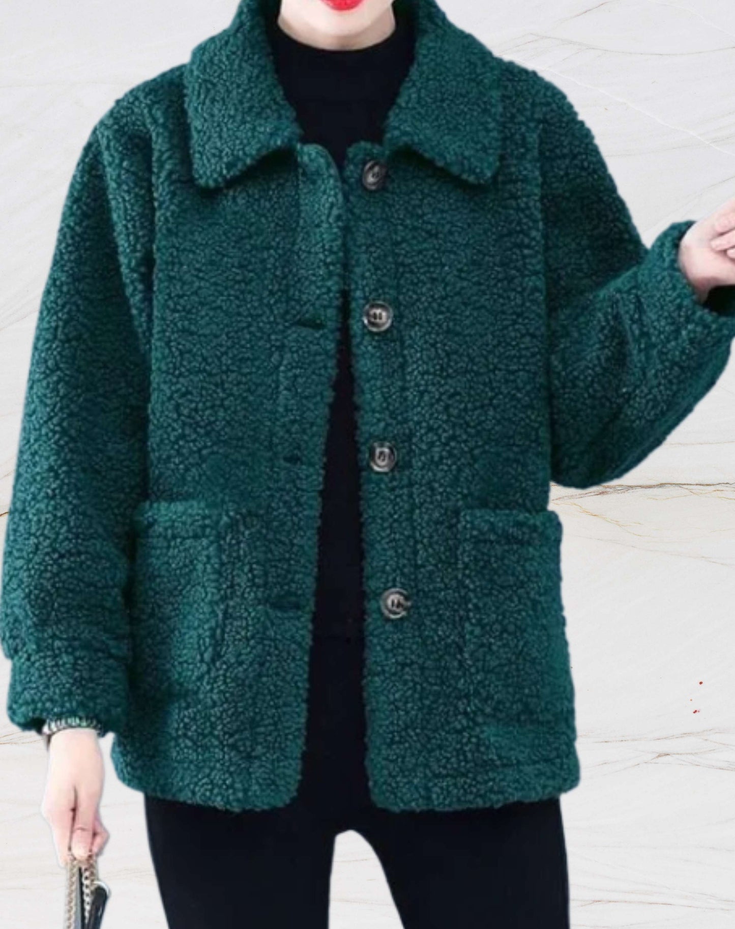 Veste polaire chaude pour femmes avec col polo