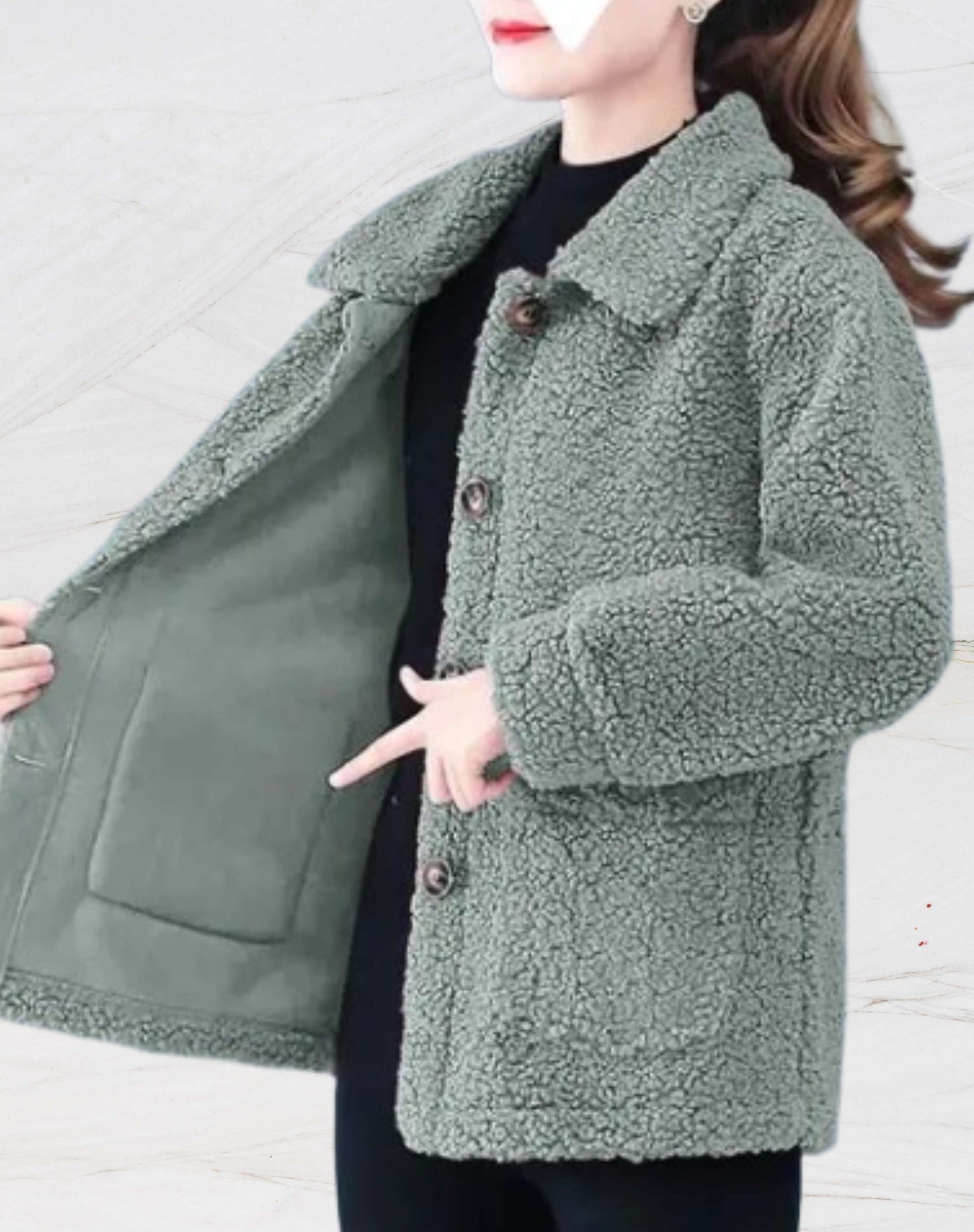 Veste polaire chaude pour femmes avec col polo