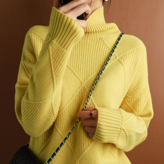 Dia - Pull à Col Roulé pour Femmes