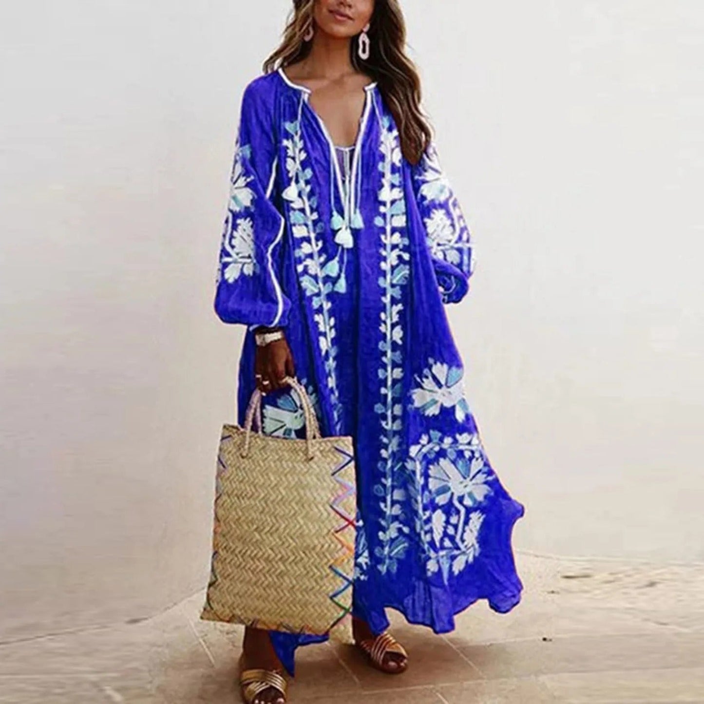 Bridgett - Robes oversize à imprimé vintage