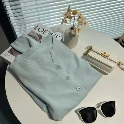 Indigo ladies cashmere sweater short