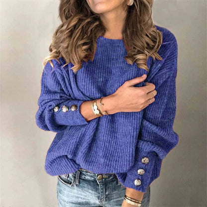 Ulric- Pull décontracté pour femme avec col rond