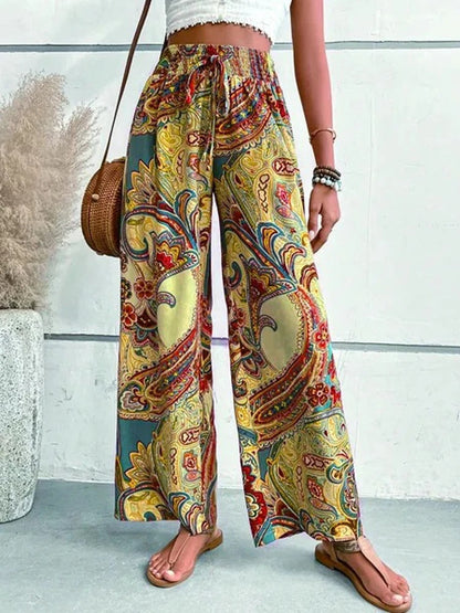 Pantalon à imprimé numérique et taille haute