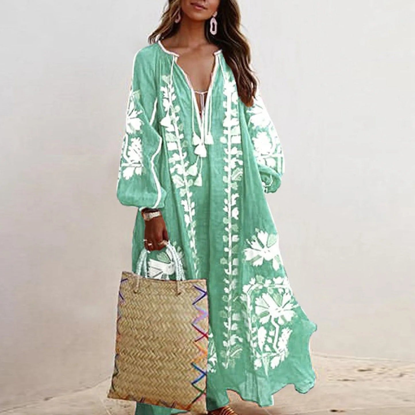 Bridgett - Robes oversize à imprimé vintage