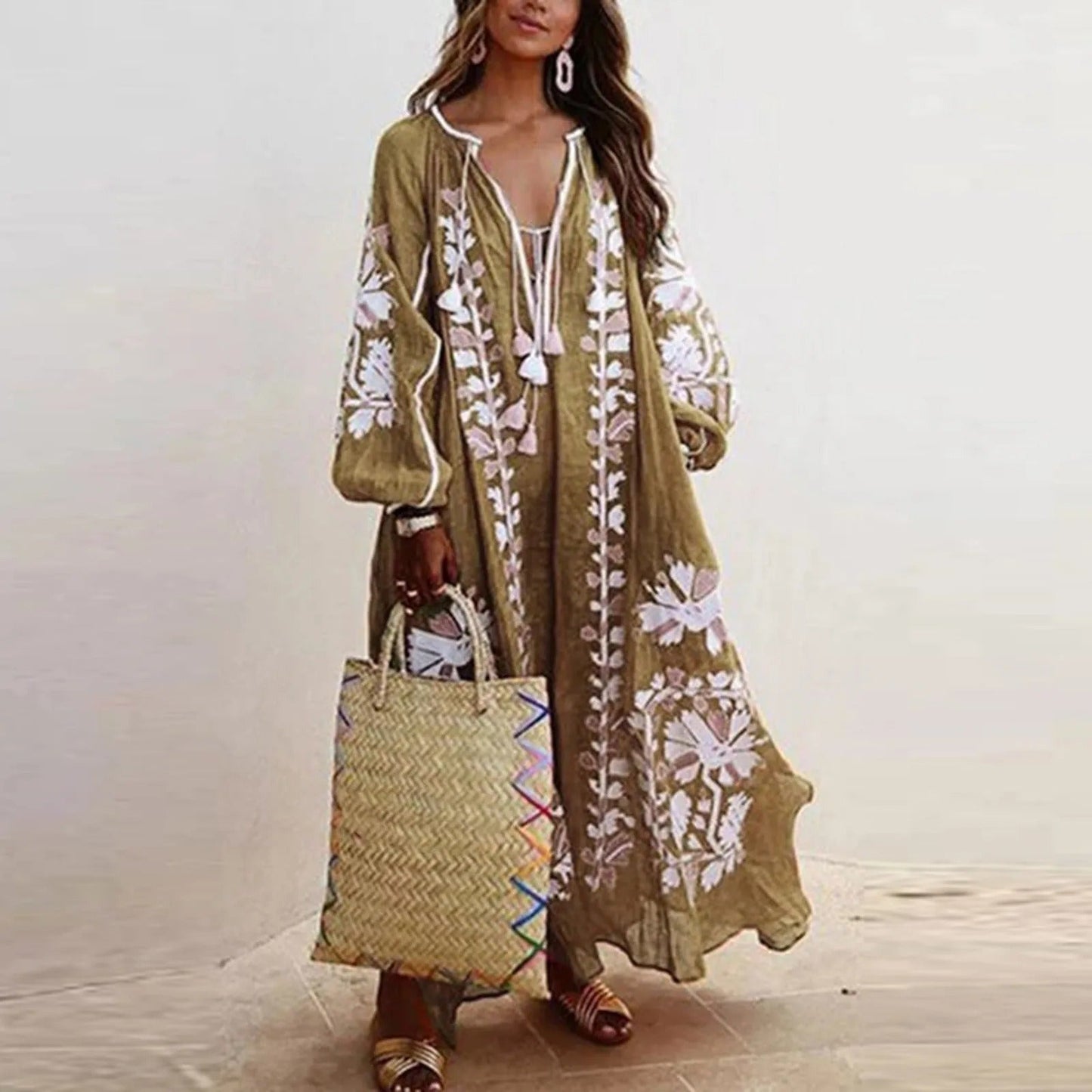 Bridgett - Robes oversize à imprimé vintage