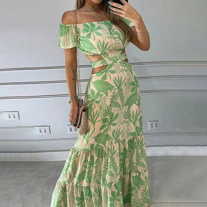 Evelyn - Robe à épaules découvertes avec dentelle et découpes