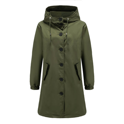 Veste imperméable décontractée pour l'extérieur avec capuche pour femmes | Idéale pour les activités de plein air