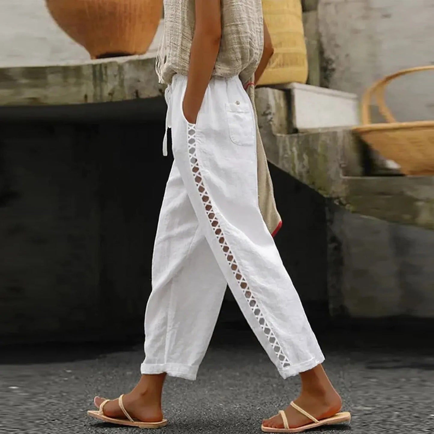 Cora - Pantalon ample décontracté à jambes larges