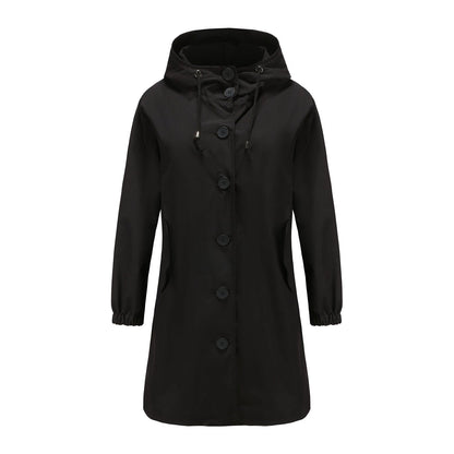 Veste imperméable décontractée pour l'extérieur avec capuche pour femmes | Idéale pour les activités de plein air