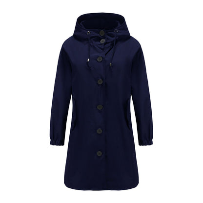 Veste imperméable décontractée pour l'extérieur avec capuche pour femmes | Idéale pour les activités de plein air
