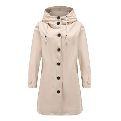 Veste imperméable décontractée pour l'extérieur avec capuche pour femmes | Idéale pour les activités de plein air