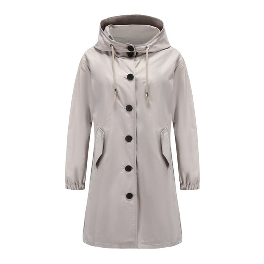 Veste imperméable décontractée pour l'extérieur avec capuche pour femmes | Idéale pour les activités de plein air