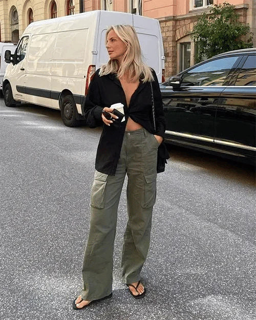Olivia | Pantalon cargo confortable | Utilisation quotidienne | Tissu durable