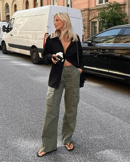 Olivia | Pantalon cargo confortable | Utilisation quotidienne | Tissu durable