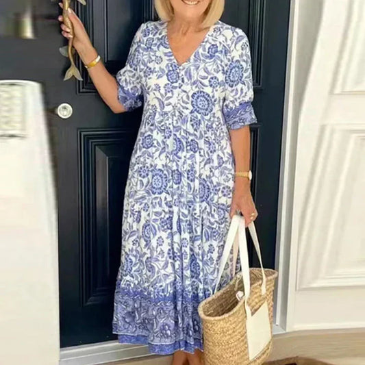 Robe boho élégante avec décolleté en V