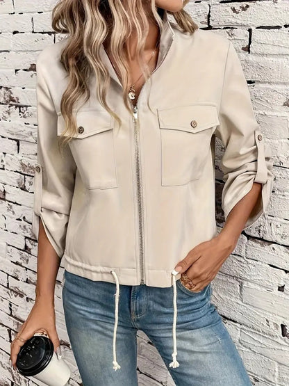 Audrey - cardigan zippé décontracté avec cordon de serrage