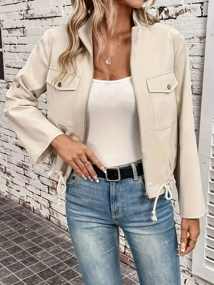 Audrey - cardigan zippé décontracté avec cordon de serrage