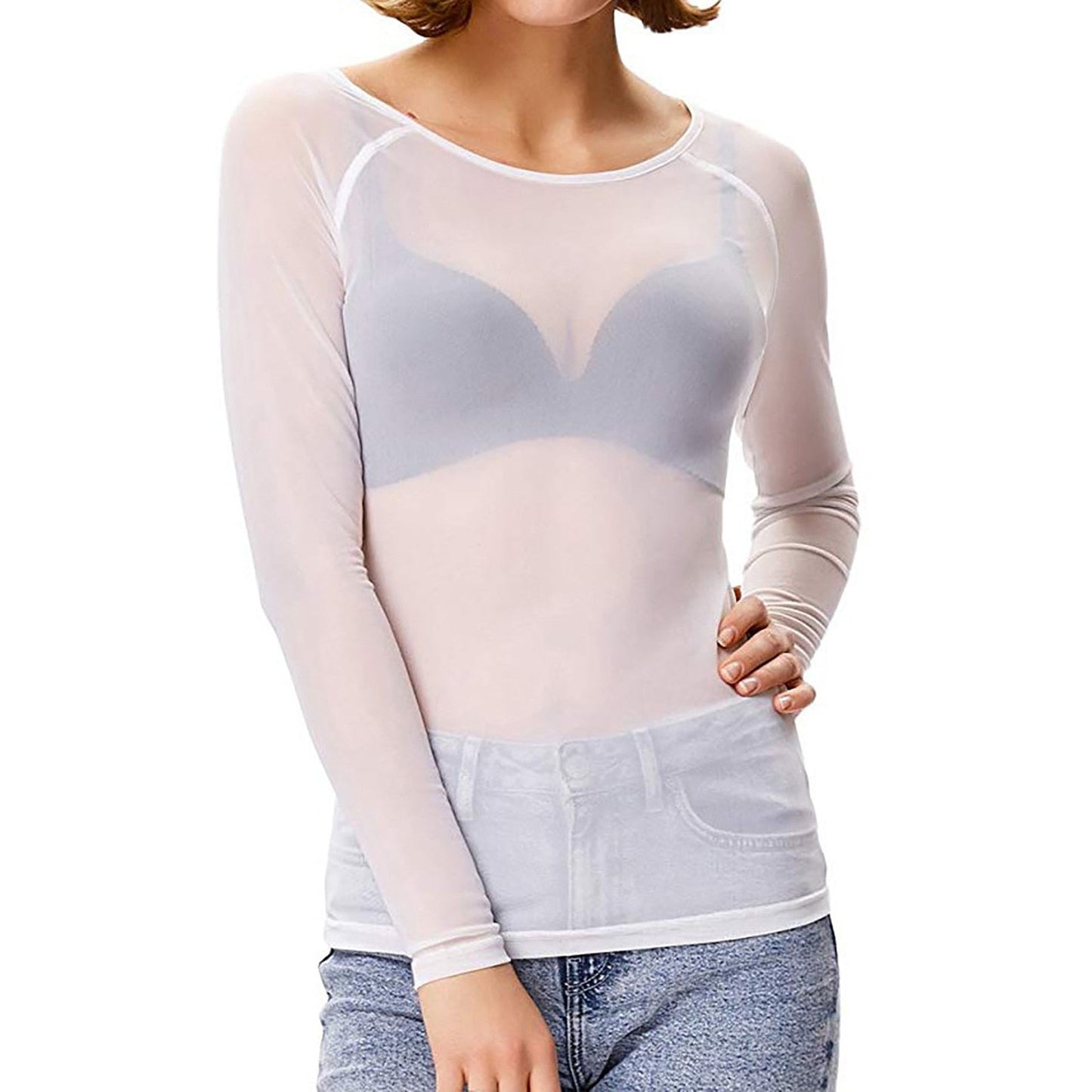 MELINDA | Chemise à manches longues stylisée en maille brillante
