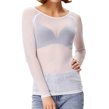 MELINDA | Chemise à manches longues stylisée en maille brillante
