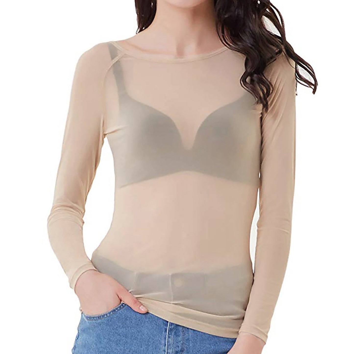 MELINDA | Chemise à manches longues stylisée en maille brillante