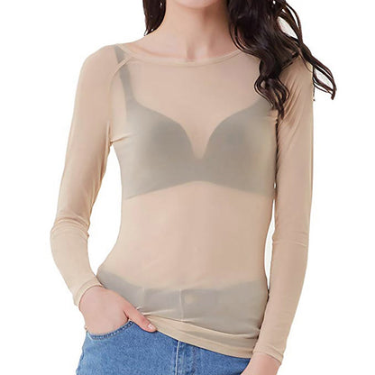 MELINDA | Chemise à manches longues stylisée en maille brillante