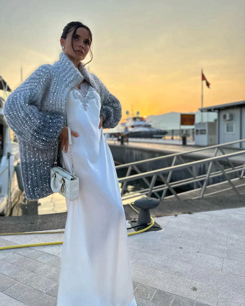 Celine - Le cardigan-pull élégant et étincelant de Seiden