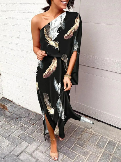 Robe bohème ample à épaules tombantes