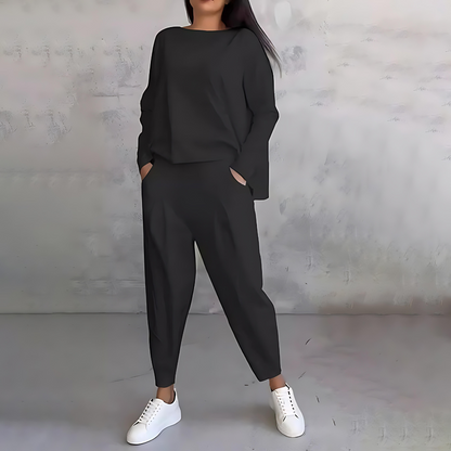 Mila - Ensemble confortable 2 pièces noir pour femme